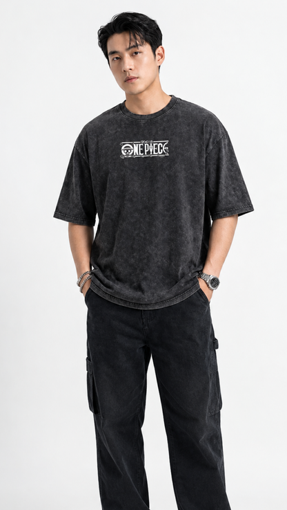 Dripzy Wanted Roronoa Zoro washed tee black - One Piece anime streetwear t-shirt Pakistan