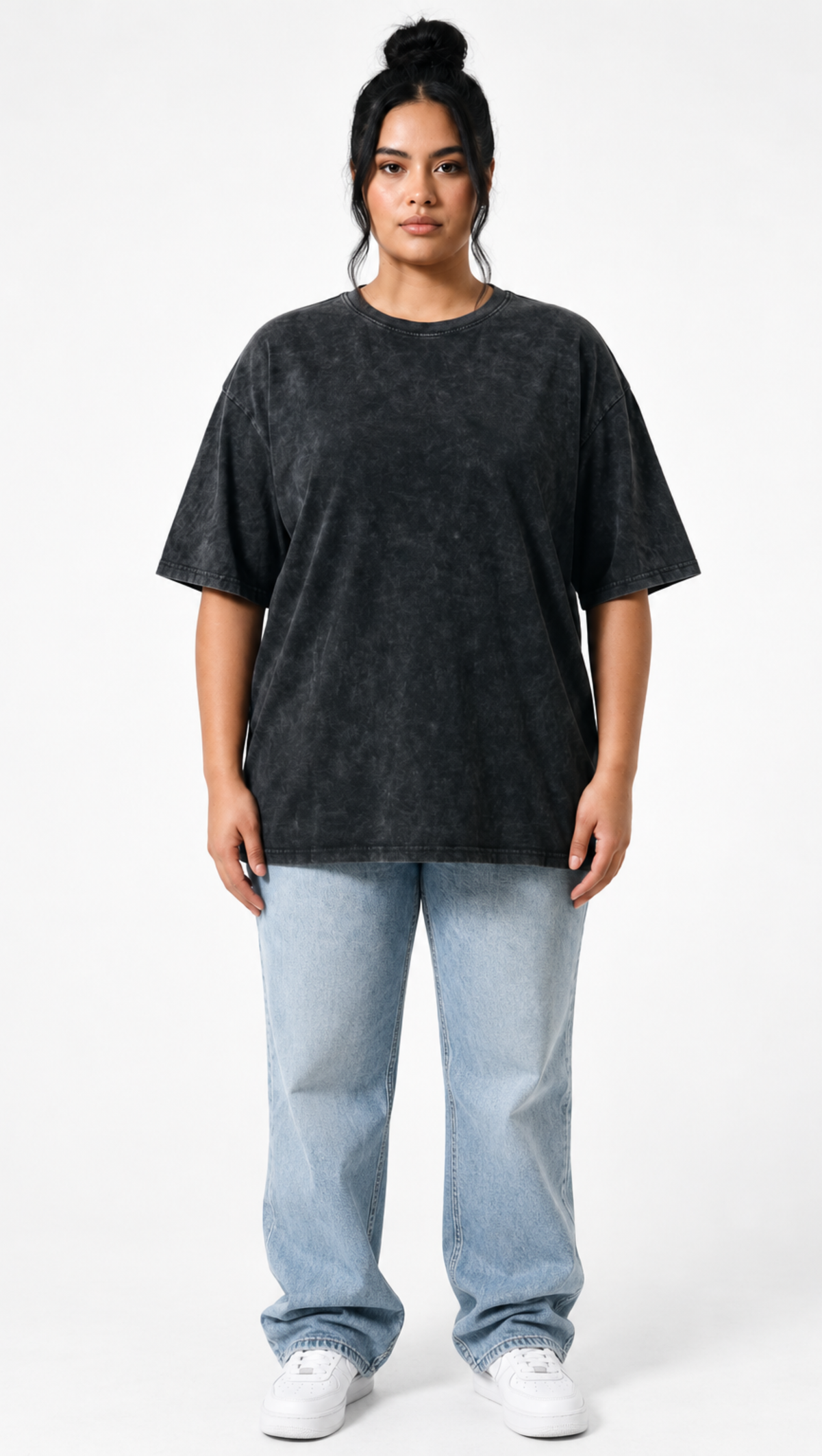 Dripzy basic washed tee black - plain garment-dyed oversized streetwear t-shirt Pakistan