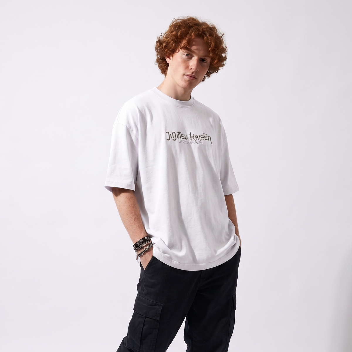 Gojo Satoru anime graphic white oversized t-shirt - Dripzy premium cotton