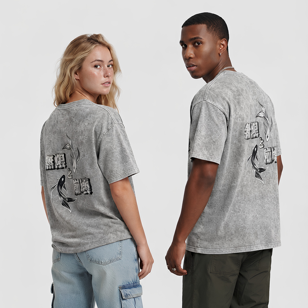 Jujutsu Kaisen Gojo Geto oversized washed tee - Dripzy Pakistan