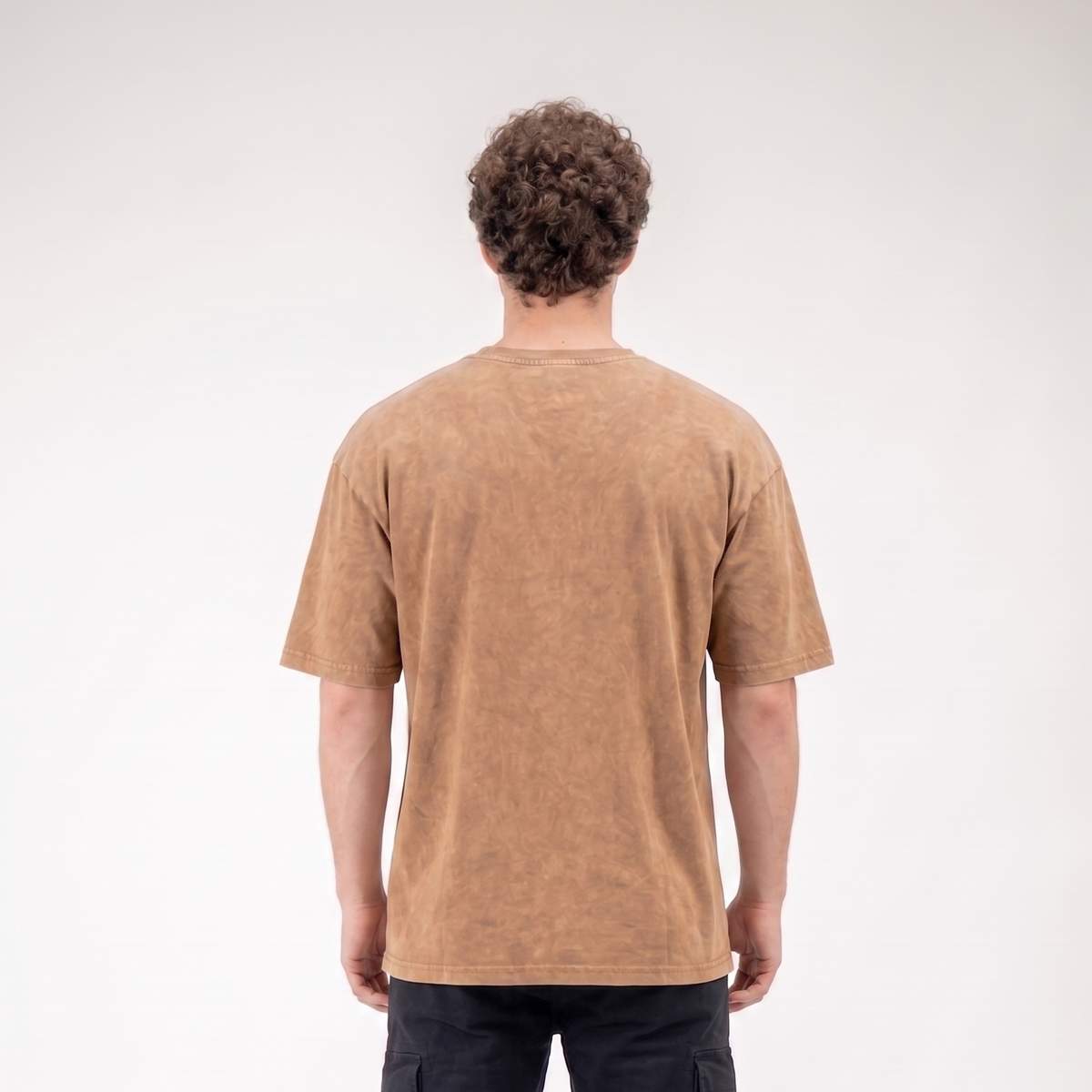 Brown garment dyed oversized plain tee - Dripzy heavyweight washed cotton
