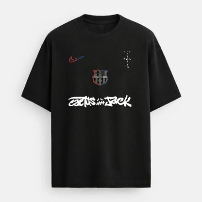 Black Barca x Cactus oversized t-shirt - Dripzy Pakistan streetwear