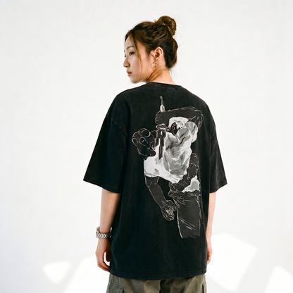 Dripzy Jujutsu Kaisen oversized tee black - anime graphic streetwear Pakistan