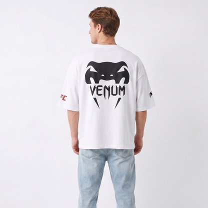 Dripzy UFC x Venum oversized tee white - MMA graphic streetwear Pakistan