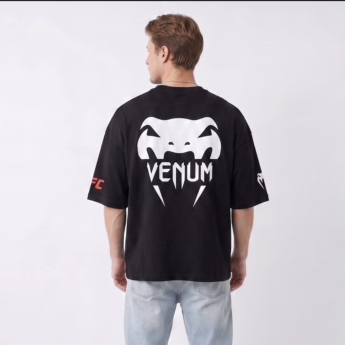 Dripzy UFC x Venum oversized tee black - MMA graphic streetwear Pakistan