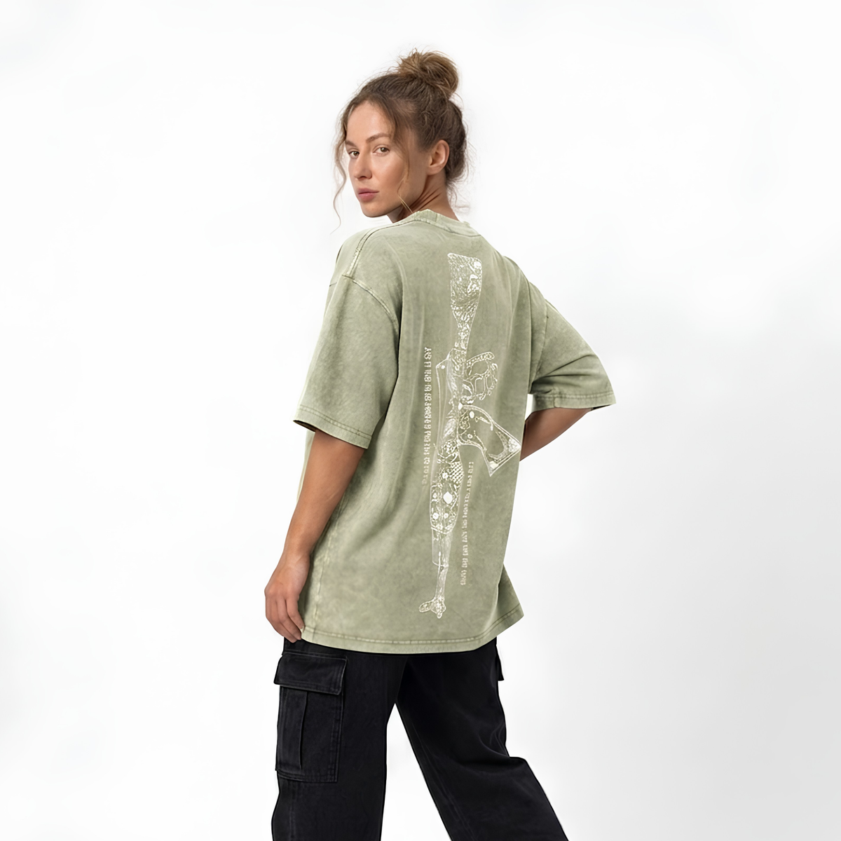 AK-47 Oversized Washed Tee Olive Green - Dripzy UK