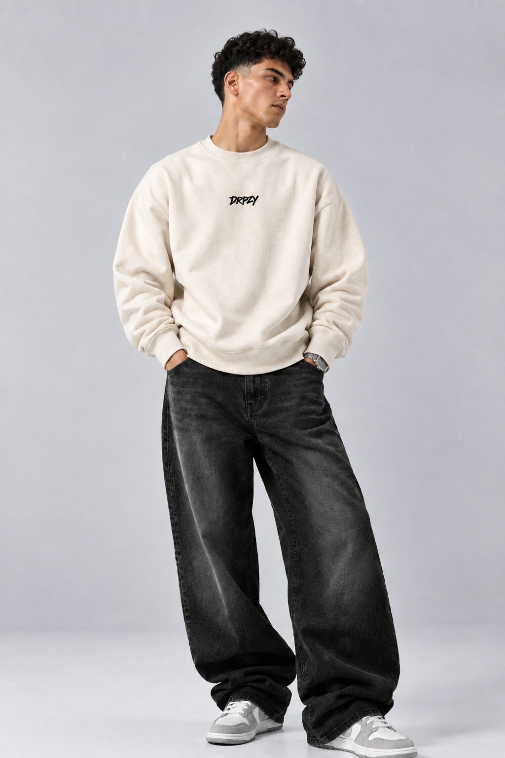 Essentials Oversized Sweatshirt Cream - Dripzy UK