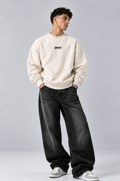 Essentials Oversized Sweatshirt Cream - Dripzy UK