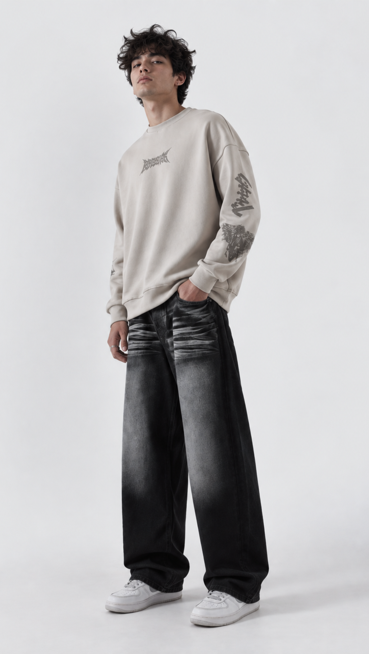 Berserk Beast of Darkness Oversized Sweatshirt Cream - Dripzy UK