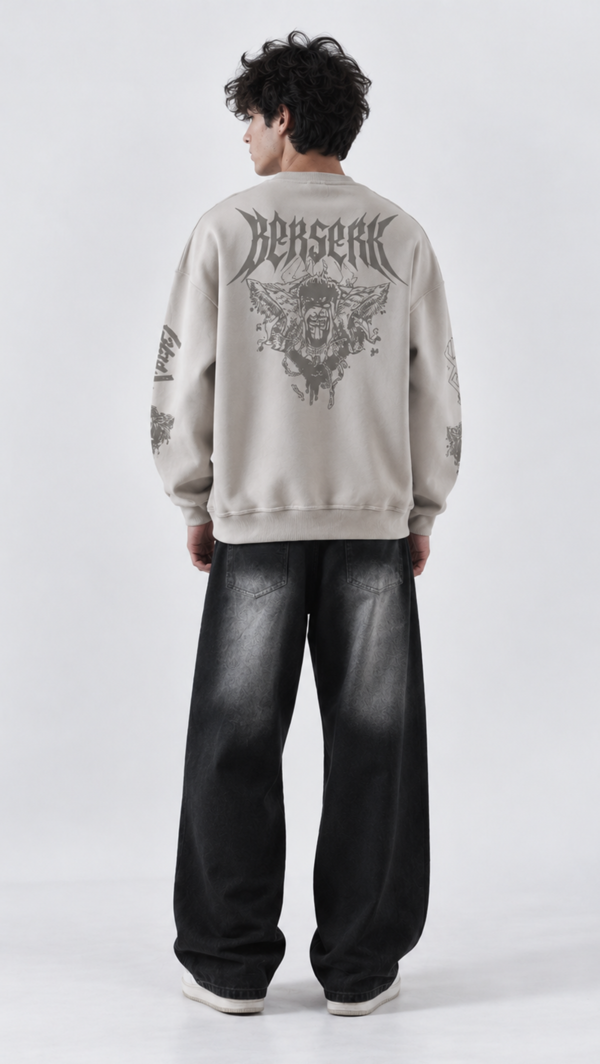 Berserk Beast of Darkness Oversized Sweatshirt Cream - Dripzy UK