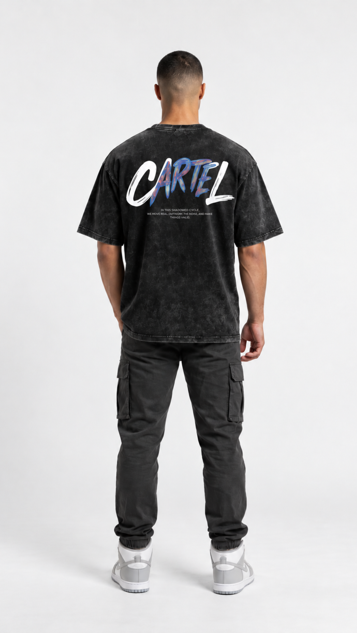 Dripzy Cartel washed oversized tee black - faded graphic streetwear t-shirt Pakistan