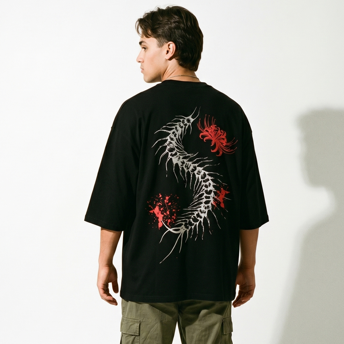 Dripzy Tokyo Ghoul oversized tee black - anime graphic streetwear Pakistan