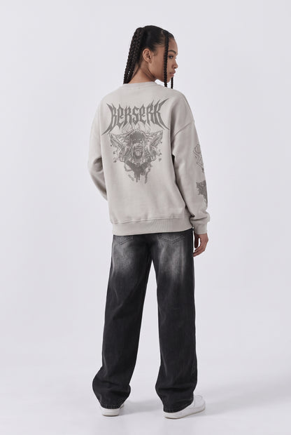 Berserk Beast of Darkness Oversized Sweatshirt – Cream