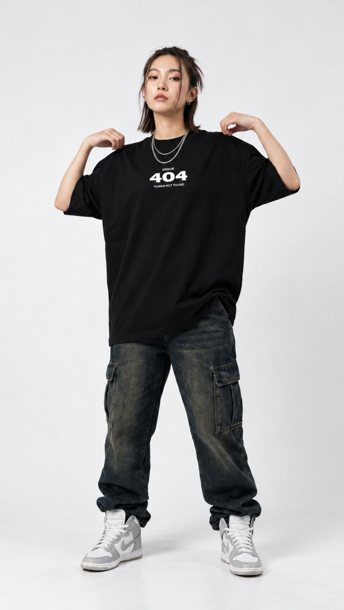 Dripzy Human Not Found oversized tee black - original graphic streetwear t-shirt Pakistan