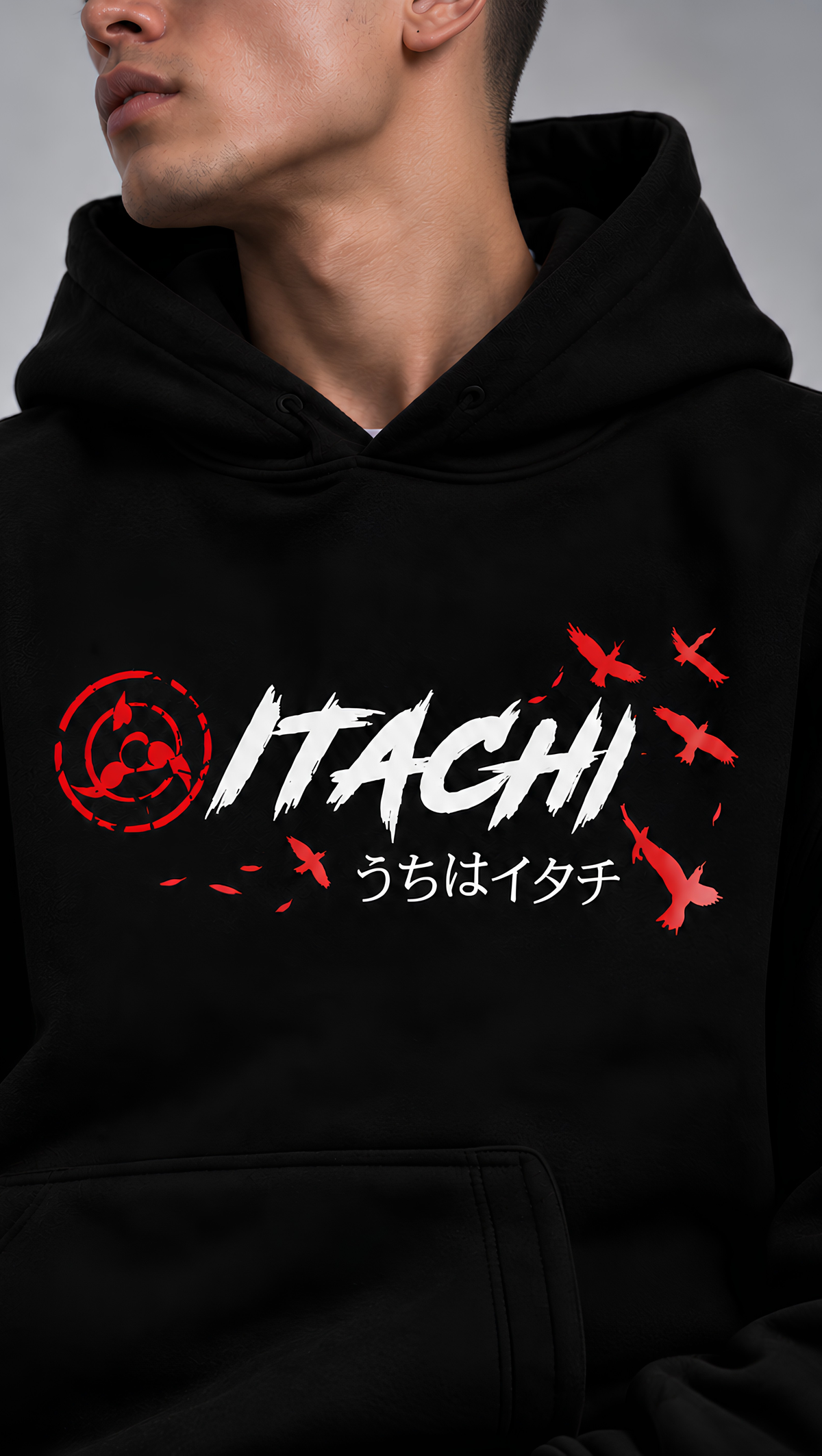 Dripzy Itachi Uchiha oversized hoodie black - Naruto anime streetwear hoodie Pakistan