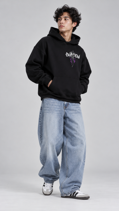 Dripzy Shadow Monarch oversized hoodie black - Solo Leveling anime streetwear hoodie Pakistan