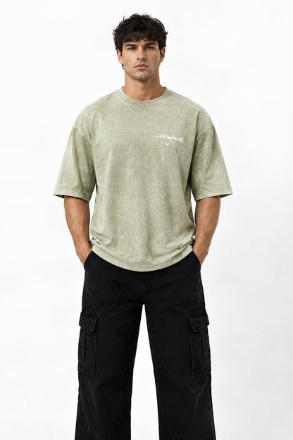 AK-47 Oversized Washed Tee - Olive Green