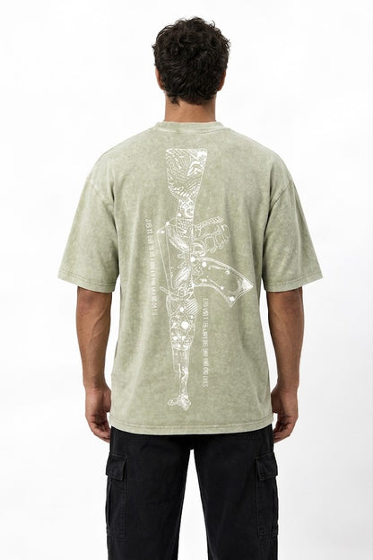 AK-47 Oversized Washed Tee - Olive Green