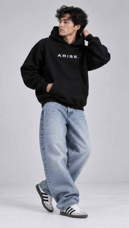 Dripzy Crimson Dagger hoodie black - front view oversized streetwear hoodie Pakistan