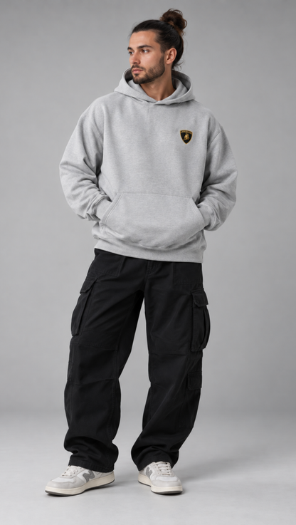 Dripzy Lamborghini Aventador oversized hoodie grey - supercar graphic streetwear hoodie Pakistan