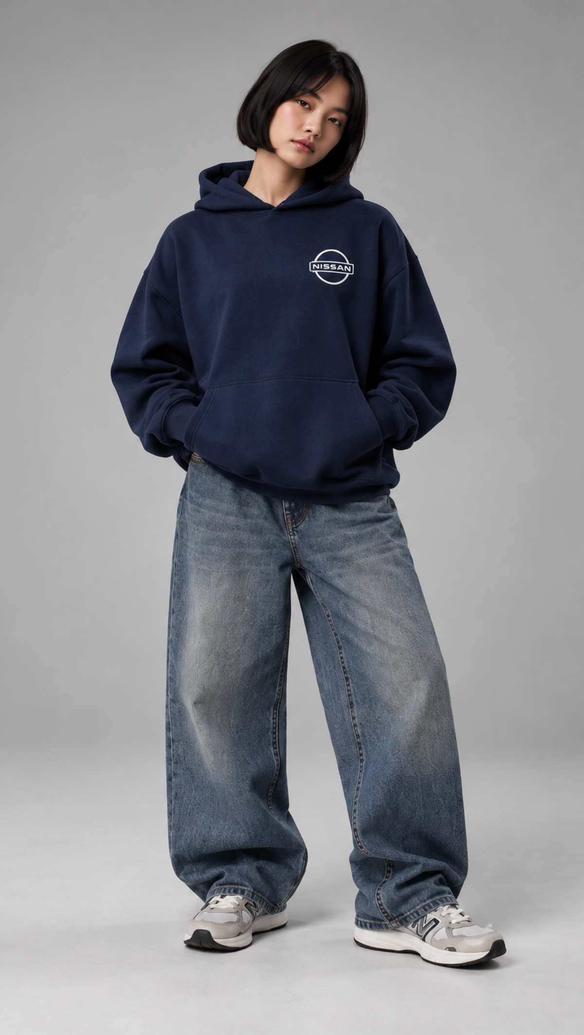 Dripzy Nissan GT-R R35 oversized hoodie navy - JDM car graphic streetwear hoodie Pakistan